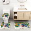 4Pcs Luxury Merry Christmas Shower Curtain Sets Waterproof  for Bathroom Non-Slip Bathroom Rugs Lid Toilet Cover Bath Mat