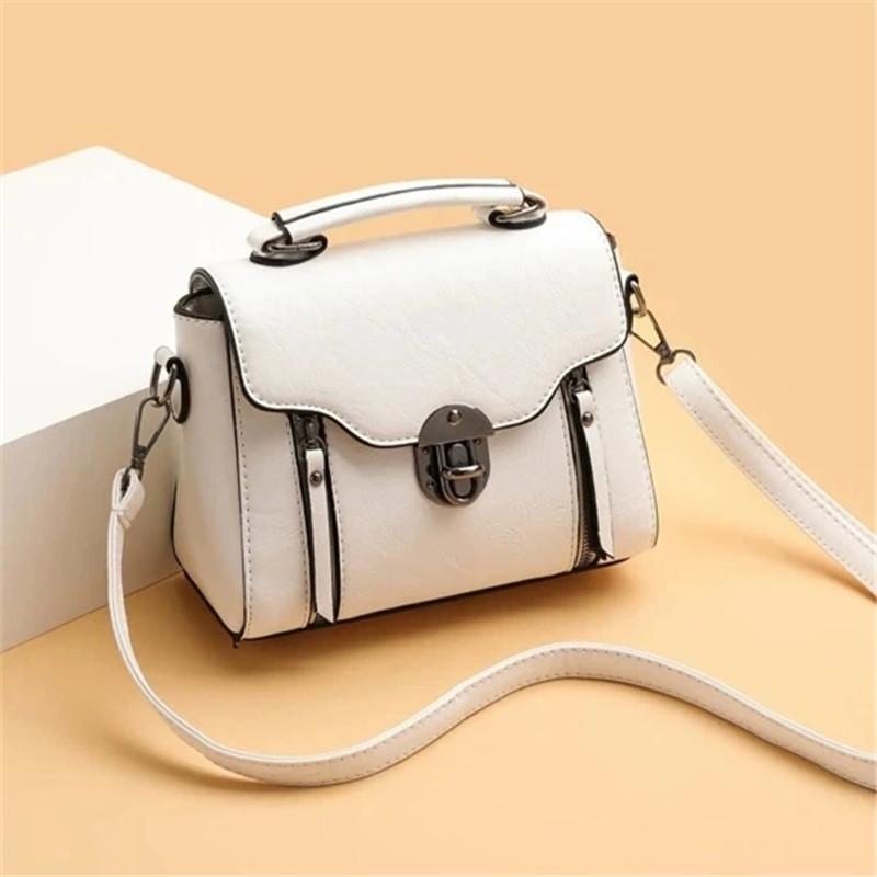 Vintage Turn-Lock Square Satchel Bag Classic Handbag Shoulder Bag for Women Everyday Tote Crossbody Bag Secure Travel Purse