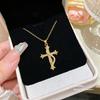 High-End Snake-Wrapped Cross Necklace for Women - Lightweight, Luxurious, Versatile Clavicle Chain Jewelry with Unique Style