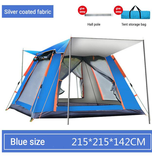 4-6 Person Outdoor Automatic Quick Open Tent Rainfly Waterproof Camping Tent Family Outdoor Instant Setup Tent with Carring Bag