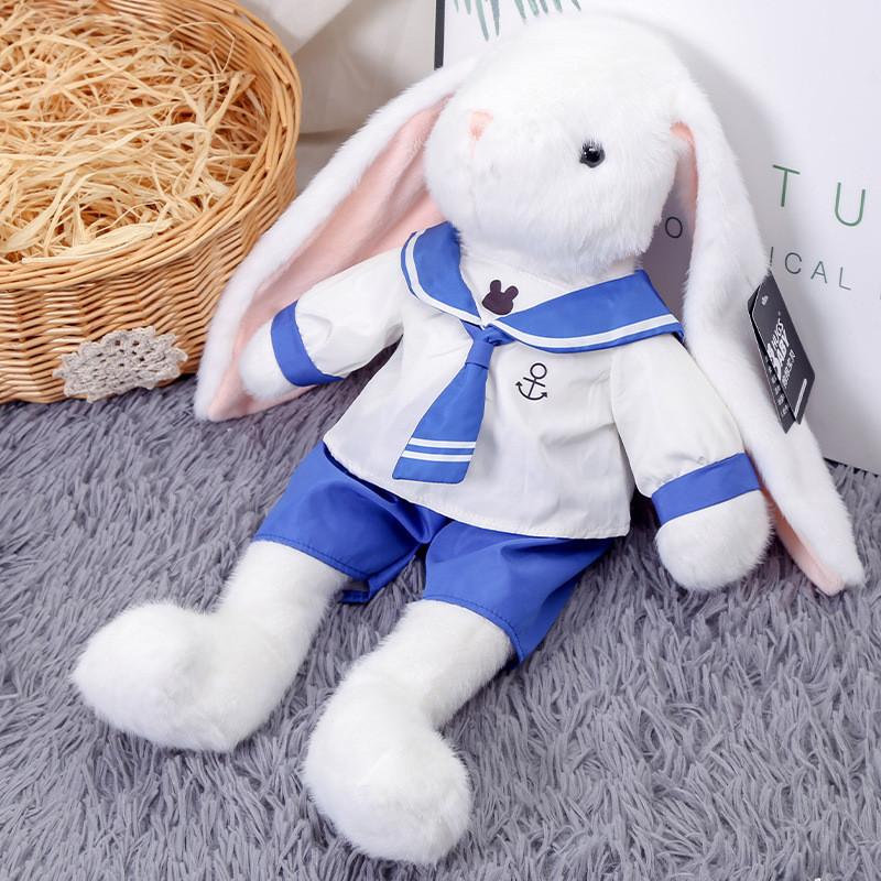 Plush Navy Rabbit Toy Cute Cartoon Girl Children Birthday Holiday Gift Doll