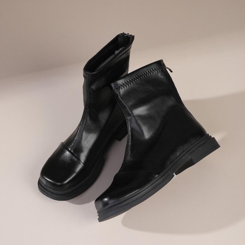 Skinny boots Martin boots women's British new boots muffin bottom versatile spring, summer and autumn boots velvet fashion boots