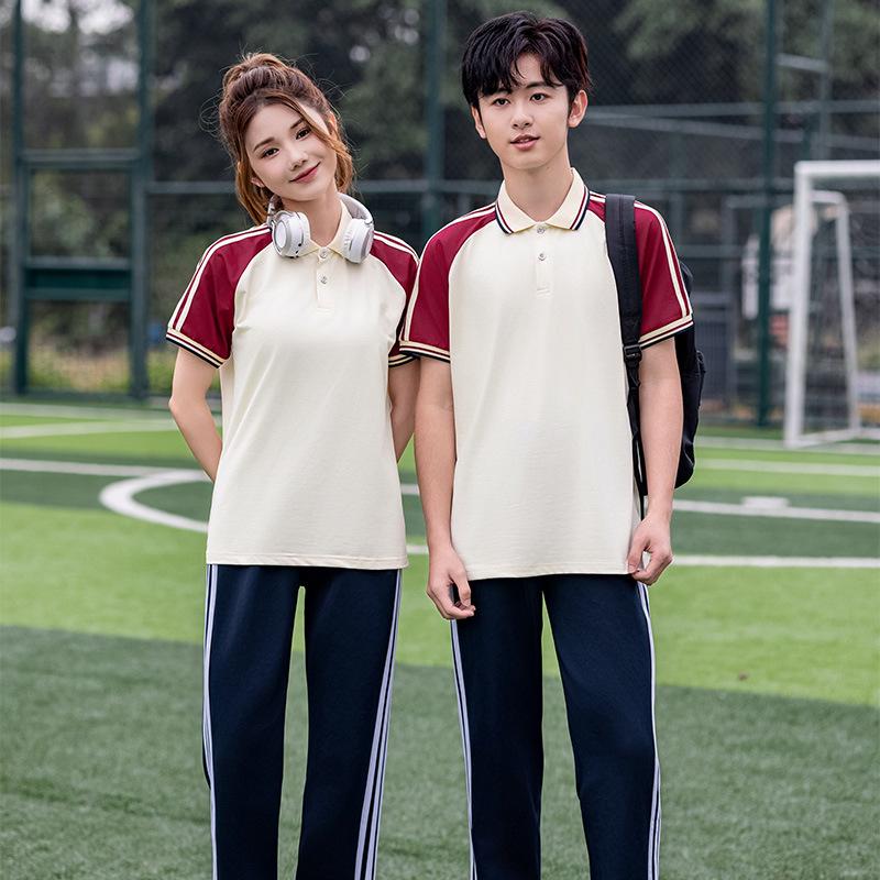 Light Blue Short-Sleeve School Uniform Set for Middle/Junior/High School Students