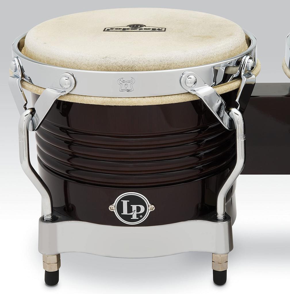 LP Matador Wood Dark Chrome M201 Bongos, Brown,