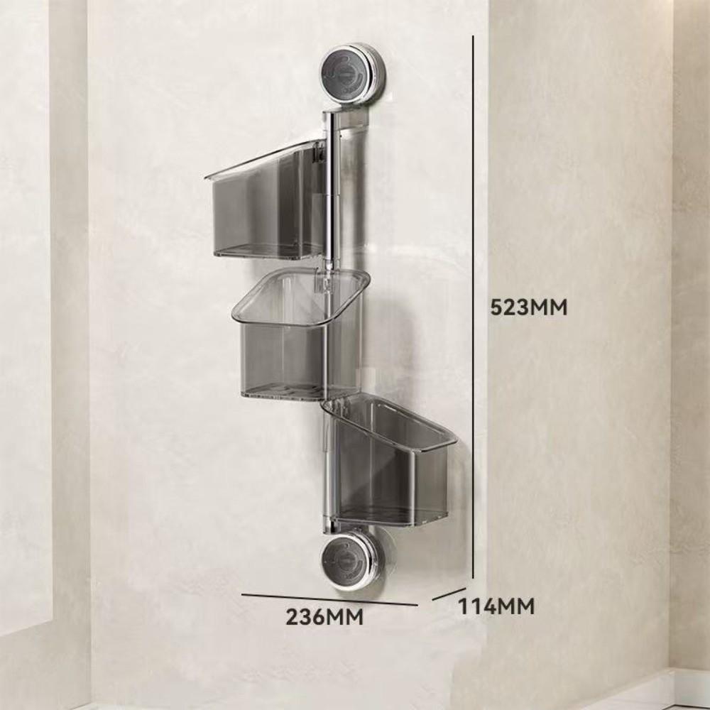 Creative 2-Layers/3-Layers Storage Box Suction Cup Wall-Mounted Hanging Basket Rotatable Multifunctional Storage Basket Kitchen