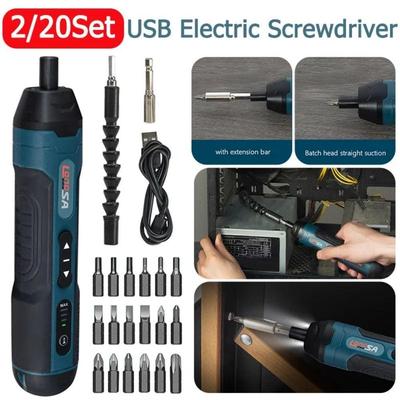 Kabelloser Elektrischer Schraubendreher Wiederaufladbar 3,6V 1300mAh Lithium-Akku Mini-Bohrer Elektrowerkzeug Set Haushaltswartung Reparatur