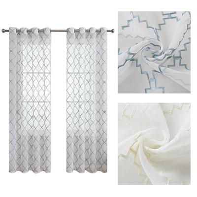 2 Stücke Moderne Einfache Hause Perforierte Welle Diamant Fenster Bildschirm Schlafzimmer Wohnzimmer Halbschattierung Vorhang
