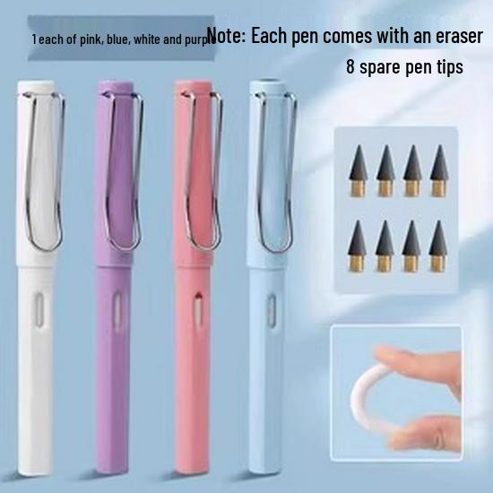 Black Tech Eternal Pencil: No Sharpening Needed, Break-Resistant Mechanical Lead, Ideal for Students and Children.