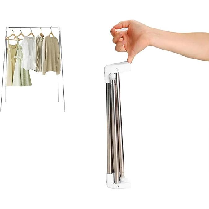 Ligtchser Portable Travel Garment Rack,Folding Clothes Rack for Dance,Travel,Camping, Drying,RV, Indoor,Outdoor. A Collapsible Mini Clothing Rack. матово-белый