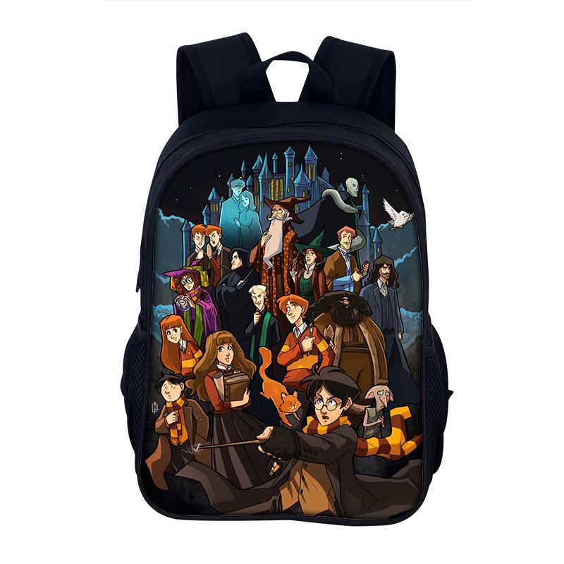Harry Potter Student Backpack Nylon School Bag With Padded Laptop Compartment For Boys And Girls