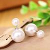Double-Sided Pearl Stud Earrings - Elegant, Versatile Korean/Japanese Style for Women