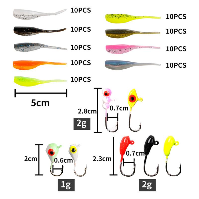 50 Stück Weichköder Set Verschleißfest Künstlich Reflektierende Pailletten Angelköder Für Karpfen Barsch Zander