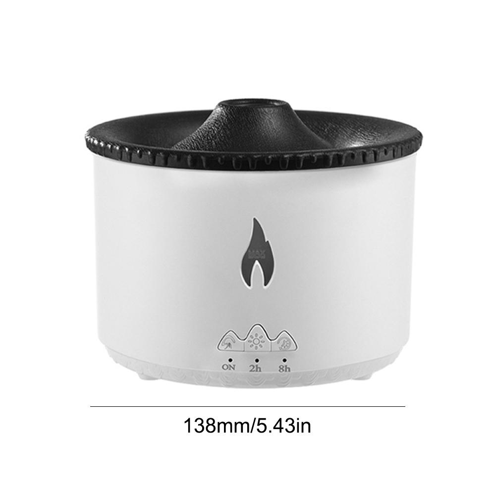 360ML Ätherisches Öl Diffusor Auto-Abschaltung Vulkanische Flamme Aromaöl Diffusor 2 Farben Dimmbar Fernbedienung für Zuhause Schlafzimmer Büro
