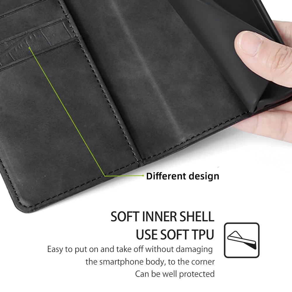 For TCL 505 Phone Case Crocodile Texture Skin-Touch Leather Cover with Wallet