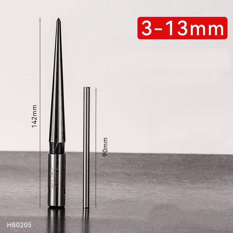 3-13/5-16 mm T Handle Taper Reamer Set,6 Fluted Chamfer Reaming Guitar Bridge Pin Hole Handle Tapered Reamers Woodworker Tool