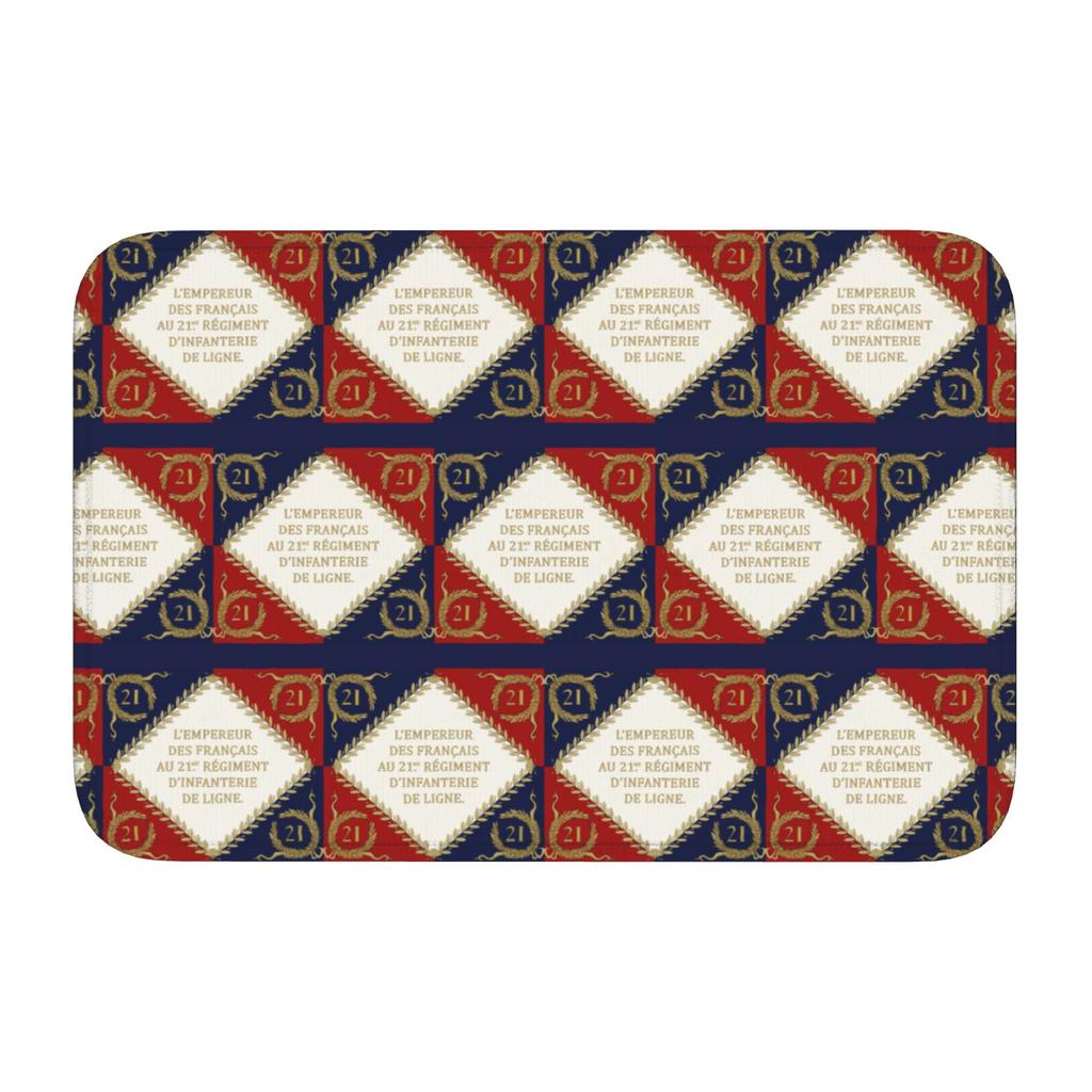 Royal Standard Napoleon France Flag Front Door Mat Anti-Slip Indoor Absorbent Coat Of Arms Doormat Kitchen Bedroom Entrance Rug