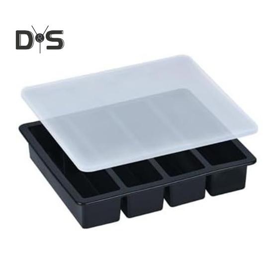 Tavă de bețișoare de gheață din silicon, cu 4 cavități, de calitate alimentară, cu eliberare ușoară, fără BPA, Frigider de vară, bandă lungă de gheață, unt, matriță de presare, accesorii de bucătărie