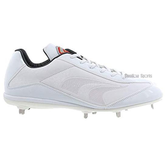 Kubota Slugger White Resin Metal High School Baseball Swallow Size Spikes, Sole, Fittings, D-007W, Cleats, Pattern, White, 25.5cm
