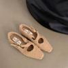 French Small Fragrant Style Low-heeled Single Shoes Women's Plush Fluffy Shoes Outer Wear 2025 New Shallow Grandma Shoes Ballet Shoes
