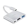Adaptateur Hub USB-C Multiport 3 En 1 Avec HDMI, USB 3.0 Et USB-C PD, Gris