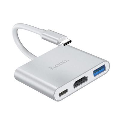 Adaptateur Hub USB-C Multiport 3 En 1 Avec HDMI, USB 3.0 Et USB-C PD, Gris