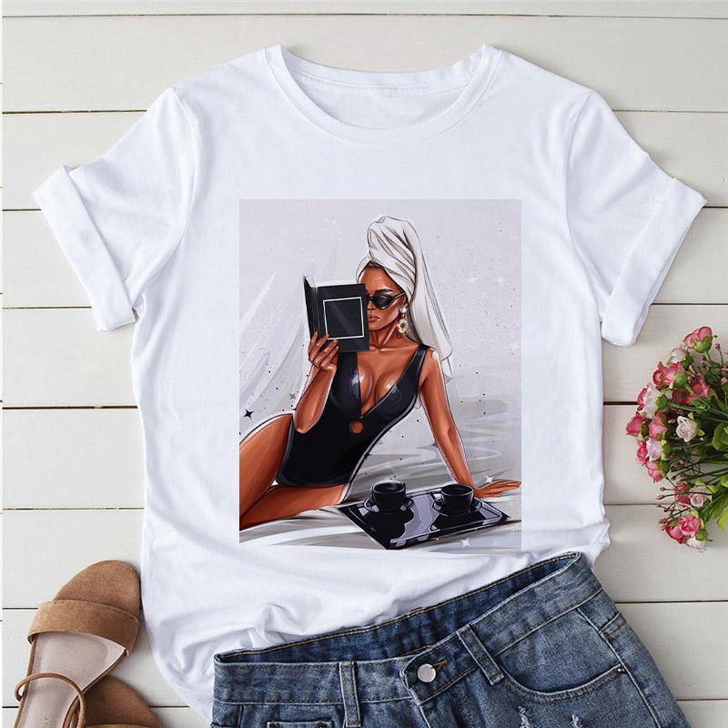 Flower Pretty Girl Fashion Trend Oversized Tops Custom T-Shirt Kawaii O-Neck Tshirt Soft Clothes For Women Female Tee-Shirt