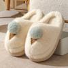 Winter New Cartoon Cotton Slippers Women's Indoor Thick-soled Home Fluffy Shoes Wear Warm Half-drag Cotton Shoes