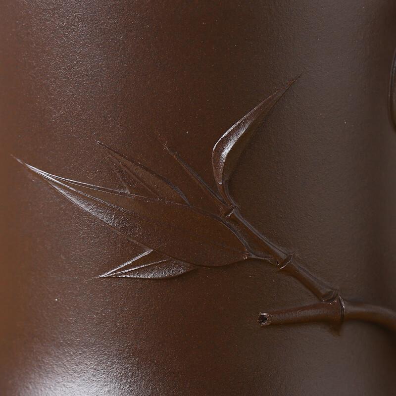 Junlixuan Zisha Cup, Yixing Handmade Original Ore Purple Clay Tea Set, Zisha Cup, Tea Brewing Cup, Bamboo Cup, 500ml