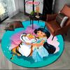 3D HD Princess Aladdin Cartoon Round Carpet, Living Room Bedroom Children's Room Comfort Rug, Non-Slip Durable Mat, Nice Gift
