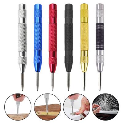 Nuevo Punzón Central Automático Punzón Automático General Carpintería Metal Taladro Ajustable Cargado por Resorte Punzón Automático Herramientas de Mano