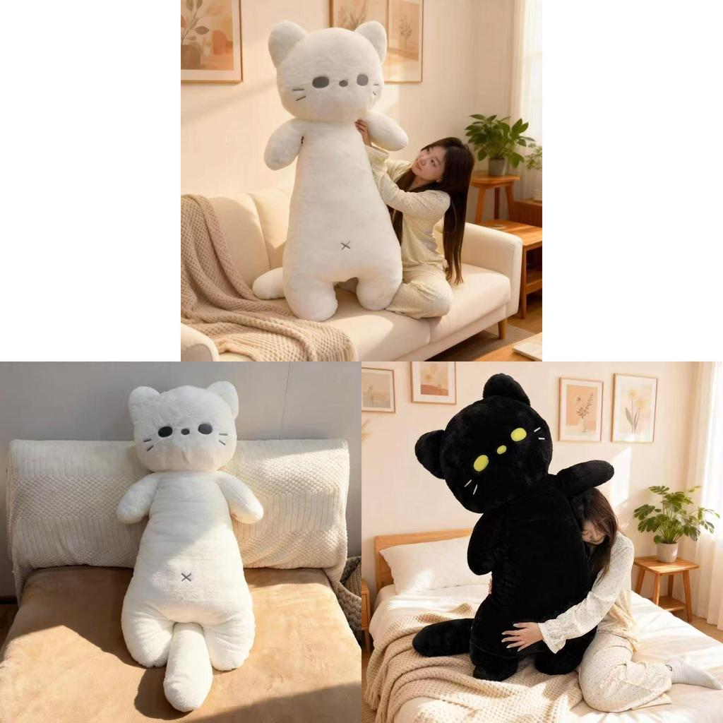 Cute Long Cat Plush Pillow Large Sofa Window Dec Pillow For Girls And Boys