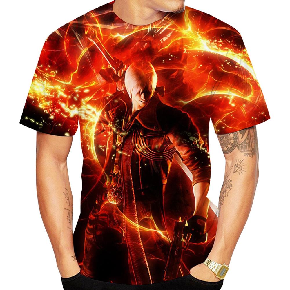 

Футболка с принтом Devil May Cry 3D Персонализированная футболка унисекс Мужская модная повседневная футболка больших размеров Футболка с круглым вырезом XL