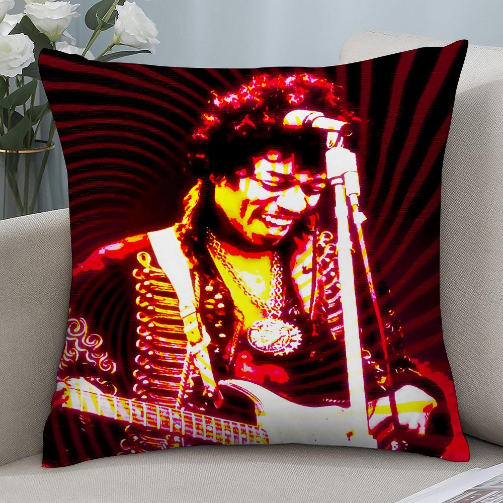 Piosenkarz J-Jimi H-Hendrix Poszewka Krótka Pluszowa Poszewki na Poduszki Sofa Dekoracyjna Prezent Dom Dwustronny Nadruk Poszewka na Poduszkę