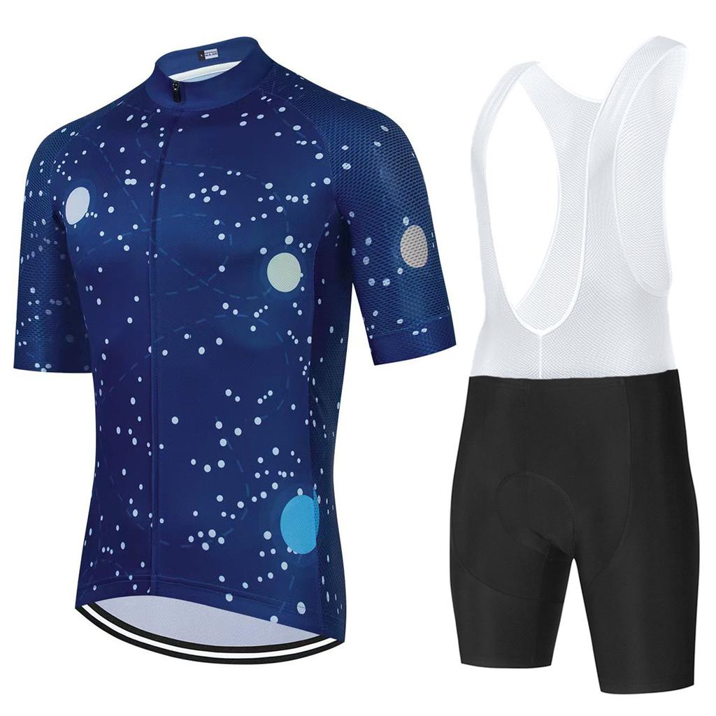 Summer Men's Outdoor Cycling Suit Mountain Bike Short-sleeved Suit, Breathable Sweat-wicking Road Bike Cycling Top Summer Breathable Cycling Suit