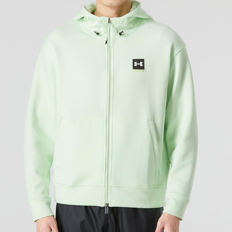 Under Armour Logo Zip-Up Hoodie Men Tops Green 1373801-369