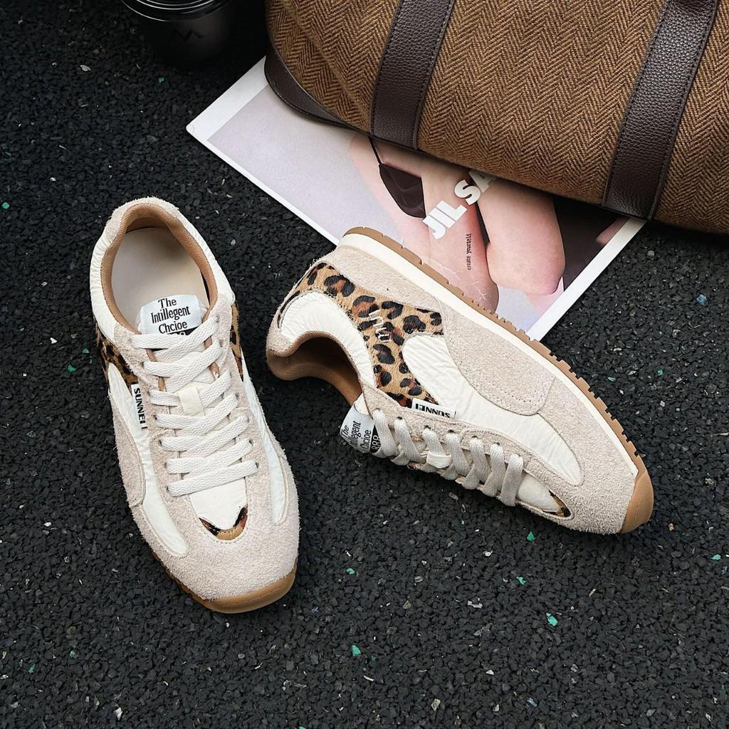 Damen 2025 Sommer Retro German Trainer: Echtes Leder, Atmungsaktiv, Leicht, Kleine Größe, Innenerhöhung, Lässige Sportschuhe.