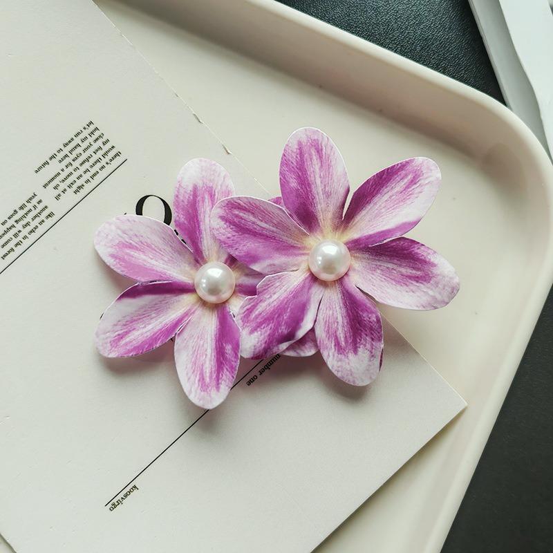 2pcsSweet Orchid Hair Clip Bohemian Style Headwears Seaside Beach Photo Side Clip Atmosphere Hair Clip for Women Sweet Headwear