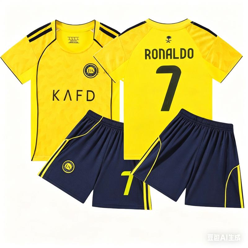 2627 Ronaldo 7 Maglia da Calcio Estiva Oversize a Maniche Corte Kit Maglietta Stampata 3D per Adulti/Bambini Completo Superiore