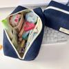 Large Capacity Stationery Bag Dark Blue Stationery Organizer Cute Denim Pencil Case  School Office