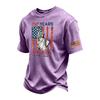 Men's Vintage Washed Crew Neck Short Sleeve T-Shirt 250 Years America Independence Day Graphic Print Cotton Casual Tee
