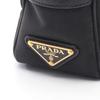 Used PRADA TESSUTO SOFT CALF Shoulder Bag 1BH089 canvas leather Black Used Women