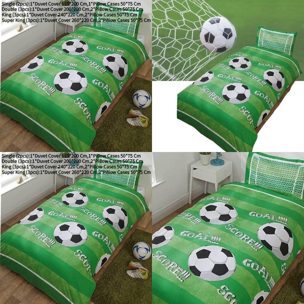 Soccer Style Bedding Set With Reactive Dye Printing For Home Bedroom Decor And Gift