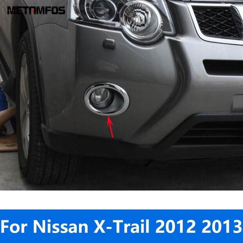 Front Fog Light Lamp Cover Trim For Nissan X-Trail 2012 2013 Chrome Foglight Foglamp Protector Exterior Accessories Car Styling