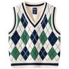 Spring and Autumn Rhombus Vest V-neck Top Wool Children's Clothing