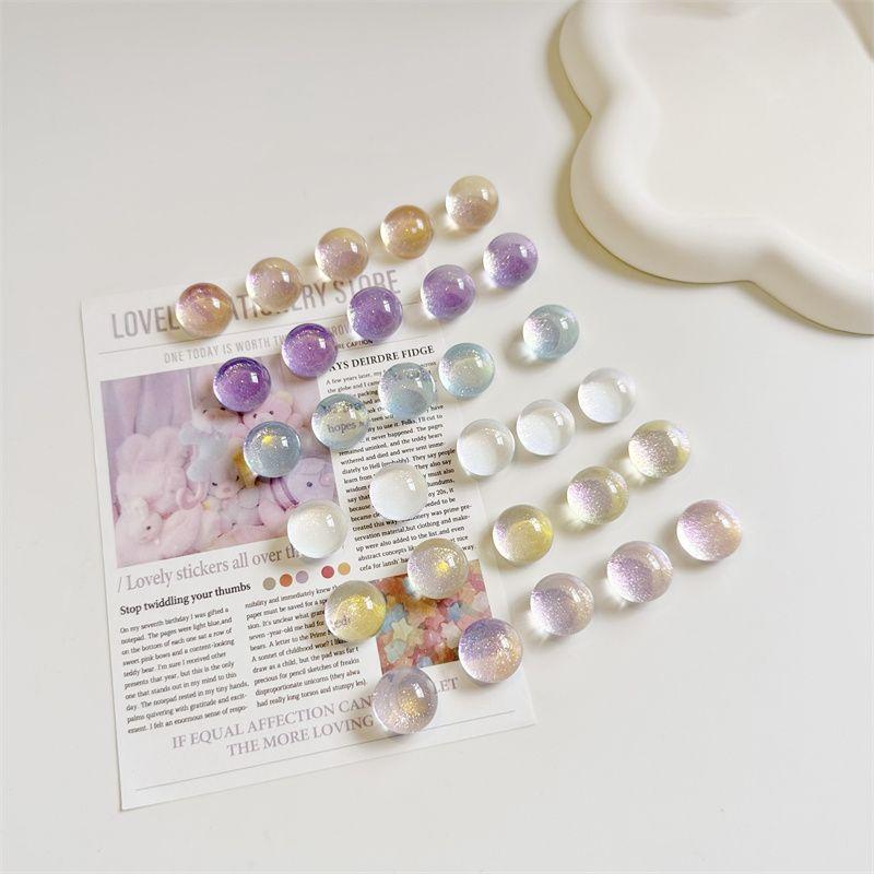 5/10pcs Cute Glitter Round Fridge Magnets Shiny Transparent Magnetic Stickers for Refrigerator Kitchen Home Decoration