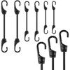 Pacote com 2 Cordas Elásticas Pequenas com Ganchos Tiras de Corda Elástica de Alta Resistência para Acampamento, Bicicleta, Carrinho Dobrável, Porta-malas (10cm 15cm 23cm)