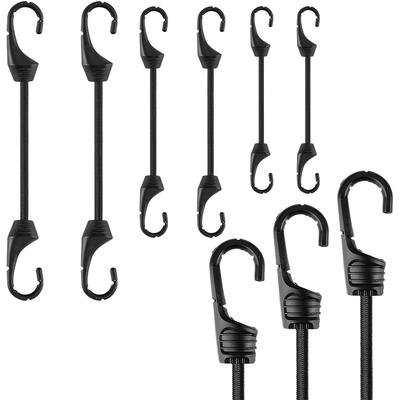 Pack of 2 Small Bungee Cords with Hooks Heavy Duty Elastic Rope Straps for Camping, Bike, Folding Wagon, Trunk (10cm 15cm 23cm)