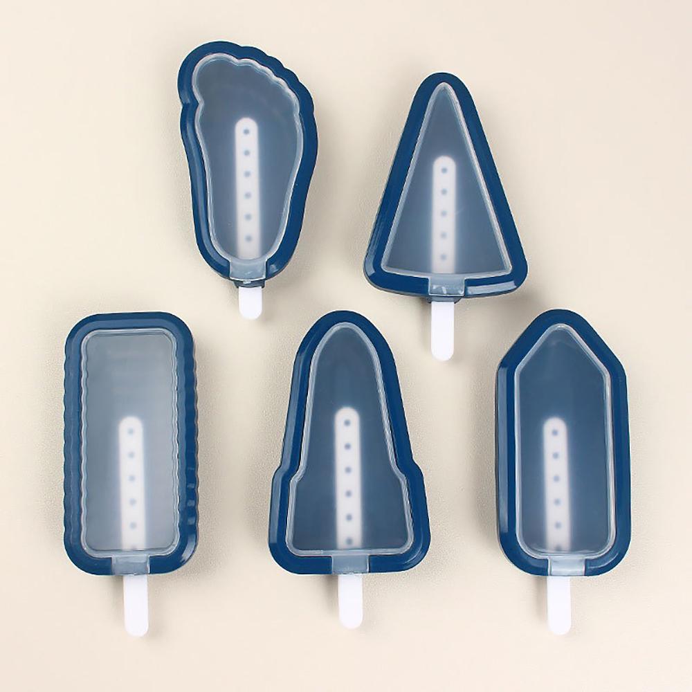 Set(5PCS) Summer Homemade Silicone Ice Cream Mold With Multiple Shapes For Household Ice Cream Making Tools