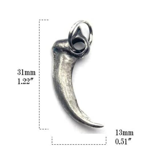 Wolf Fang Pendant, Sterling Silver 925, Native American Style