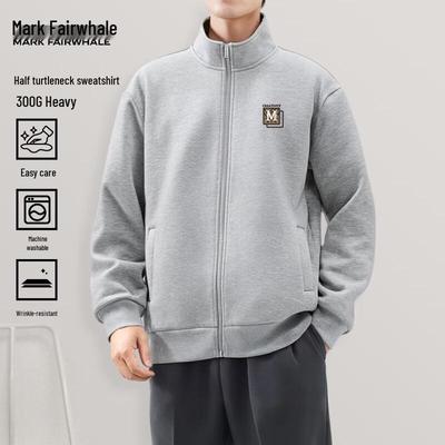 Mark Fairwhale Herren Strickjacke mit Buchstabenprint und Stehkragen